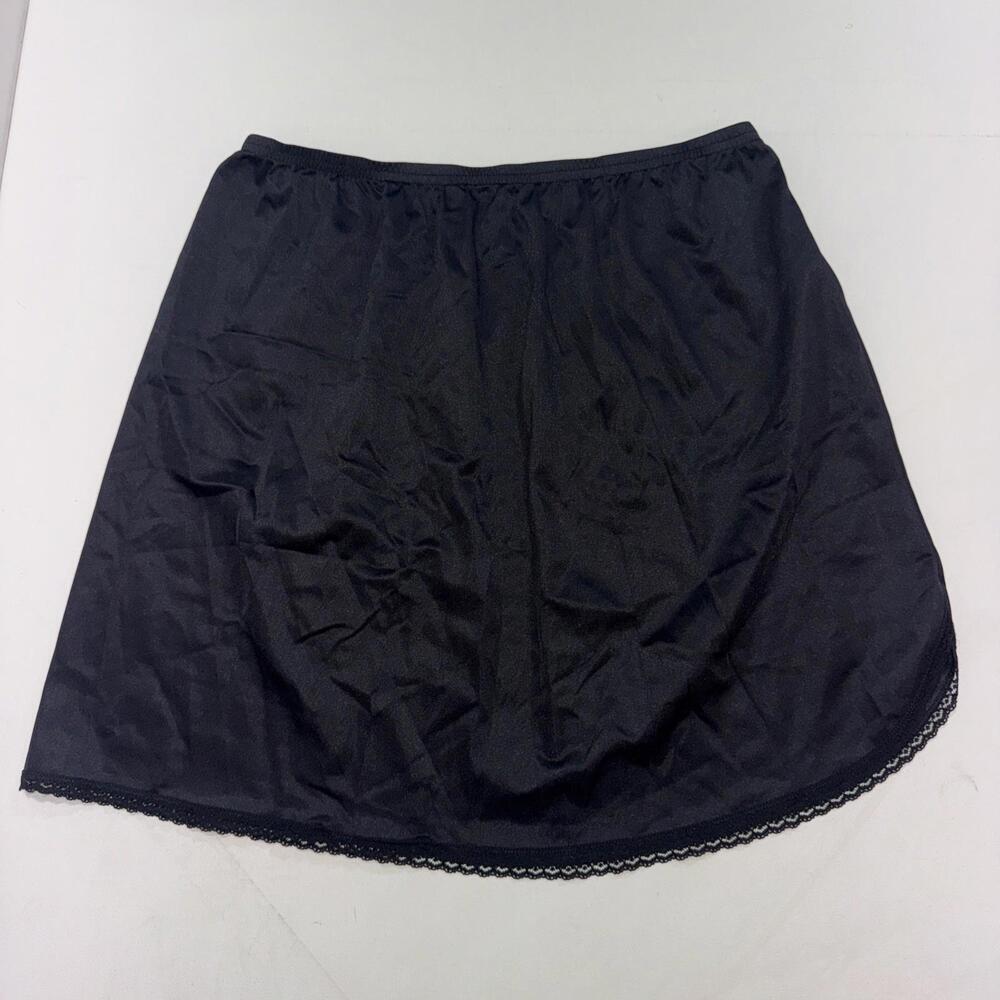 Vintage Vanity Fair Lingerie Black‎ Nylon Half Slip Size Medium USA Made